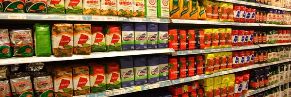 A typical supermarket shelf in Buenos Aires