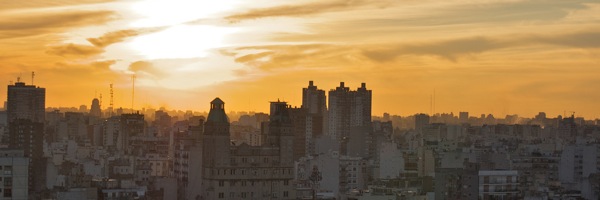 Sunset over the other barrios of Buenos Aires