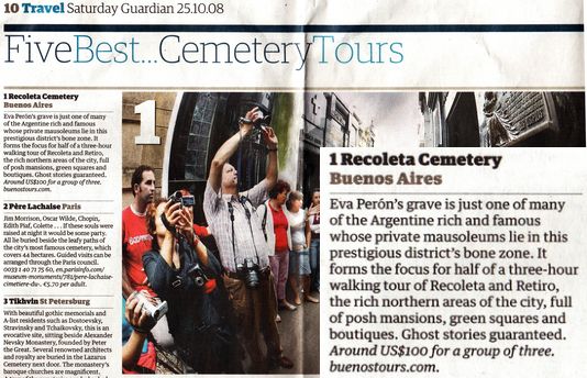 Recoleta Cemetery with Buenos Tours Best in the World