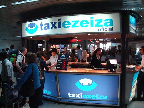 Taxi Ezeiza stand at EZE airport