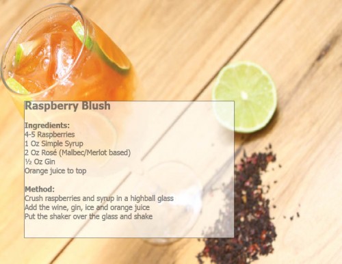 The recipe for a Raspberry Blush cocktail at the Argentine Experience, Buenos Aires
