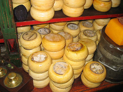 Wheels of cheese from Tandil in Argentina