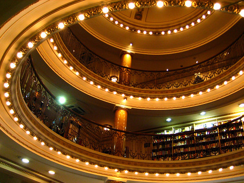 The central atrium balconies at El Ateneo Grand Splendid in Barrio Norte