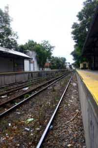 One example of perspective. Notice how the tracks seem to converge in the disance.