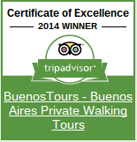 TripAdvisor Certificate of Excellence 2014 for BuenosTours